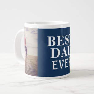 Best Bad Ever Father`s Day 2 Photo Collage Large Coffee Mug