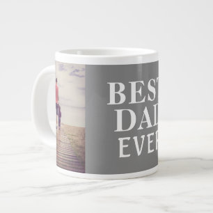 Best Bad Ever Father`s Day 2 Photo Collage Large Coffee Mug