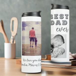 Best Bad Ever Father`s Day 2 Photo Collage Thermal Tumbler