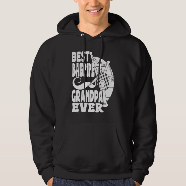 Best Bagpipe Grandpa Ever Bagpiper Musician Bagpip Hoodie (Front)