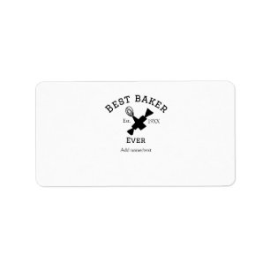 Best baker ever add name text baking est year cook label