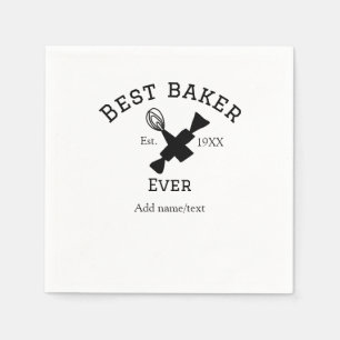 Best baker ever add name text baking est year cook napkin