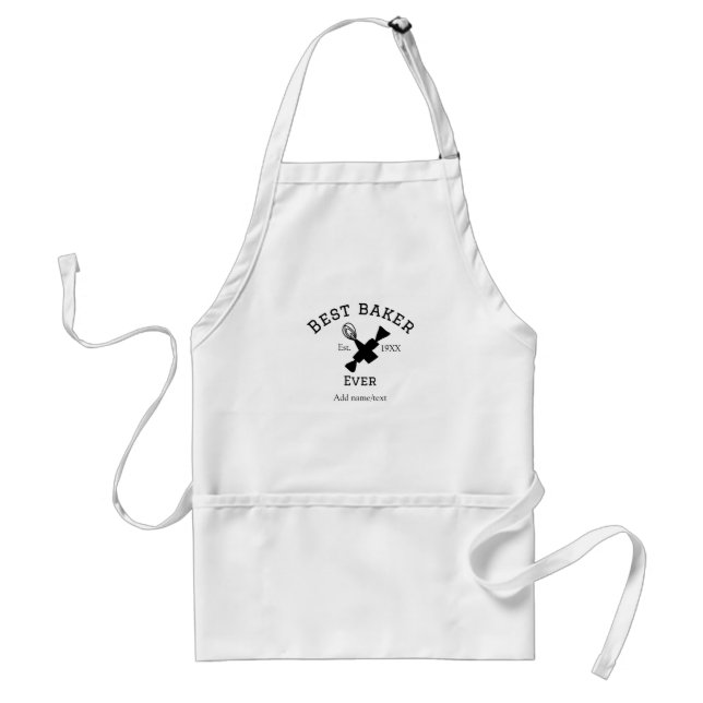 Best baker ever add name text baking est year cook standard apron (Front)