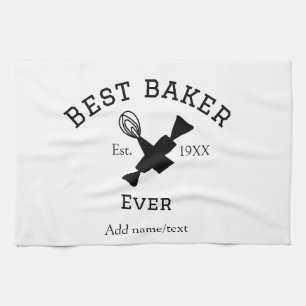 Best baker ever add name text baking est year cook tea towel