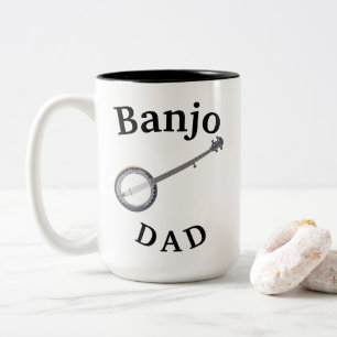 Best "Banjo DAD" Ever! Father's Music Two-Tone Coffee Mug