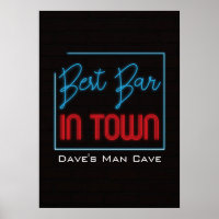 Best Bar in Town Neon Typographic Sign