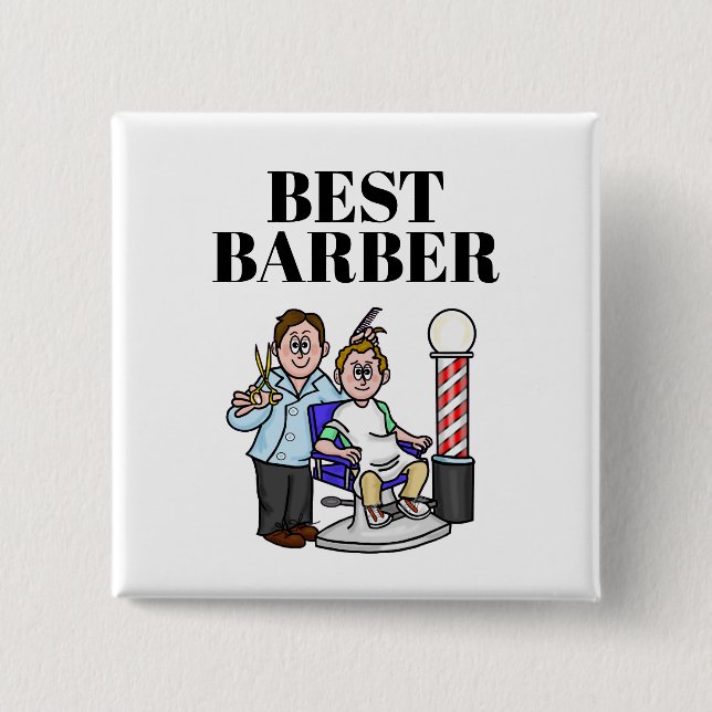 Best Barber Button - Cutting Hair (Front)