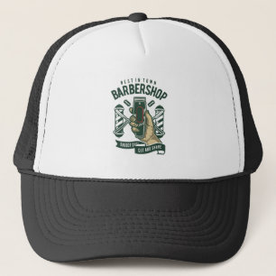 Best Barbershop Vintage Logo  Trucker Hat
