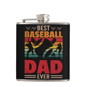 Best Baseball Dad Ever Hip Flask
