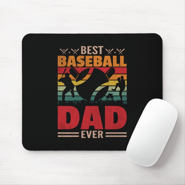 Best Baseball Dad Ever Mouse Mat (With Mouse)