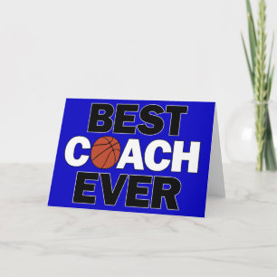 Best Basketball Coach Ever Custom Colour Greeting Thank You Card
