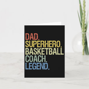 Best Basketball Dad Coach Ever Retro Fathers Day B Card
