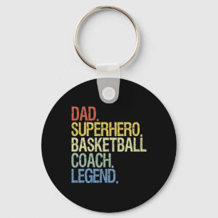 Best Basketball Dad Coach Ever Retro Fathers Day B Key Ring