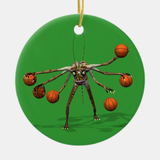 Best Basketball Dribbler Ceramic Tree Decoration (Front)