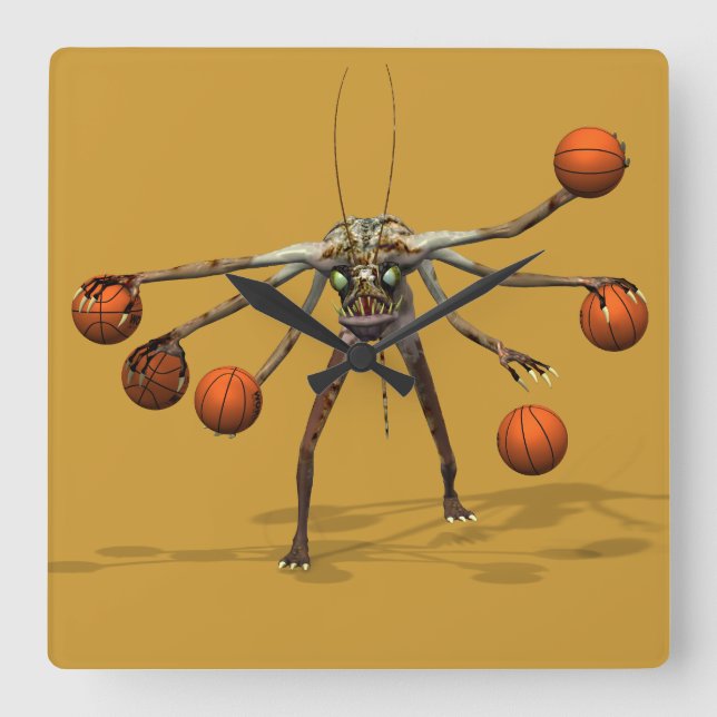 Best Basketball Dribbler Square Wall Clock (Front)