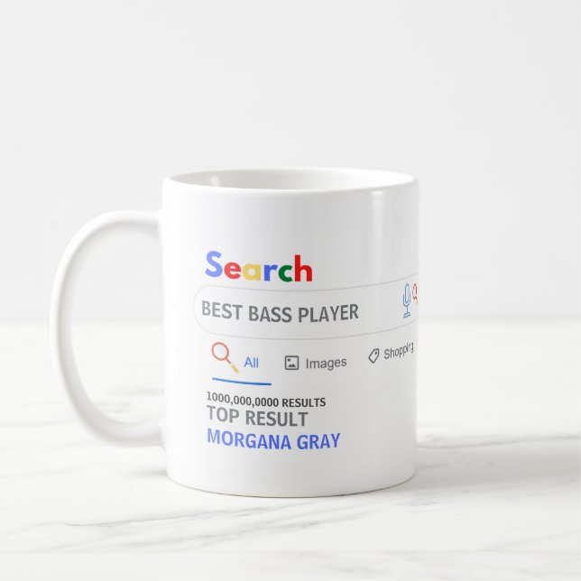 BEST BASS PLAYER Novelty GAG Search TOP Result Coffee Mug (Left)