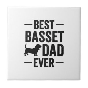 Best Basset Dad Ever Vintage Engraving Dog Shirt D Tile