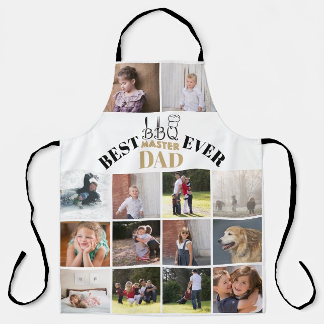 Best BBQ master dad Fathers Day beige photo  Apron (Front)