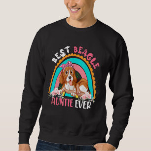 Best Beagle Auntie Ever Cute Rainbow Flowers Dog Sweatshirt