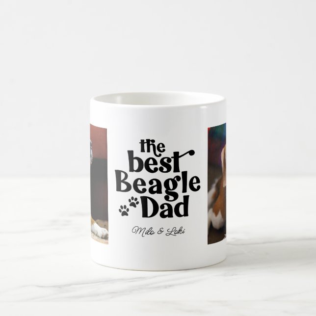Best Beagle Dad 2 Photo Template  Coffee Mug (Center)