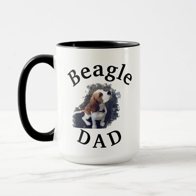 Best "Beagle DAD" Ever! Gift for Him Coffee Mug (Left)