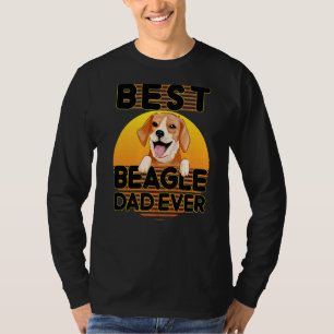 Best Beagle Dad Ever Proud Vintage Beagle Puppy T-Shirt