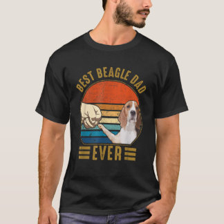 Best Beagle Dad Ever Retro Vintage Beagle Fathers  T-Shirt