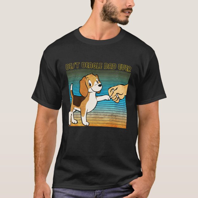 Best Beagle Dad Ever T-shirt retro design (Front)