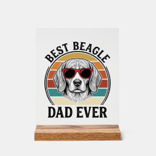 Best Beagle Dad Ever Vintage Beagle Shirt Design_1 Acrylic Sign