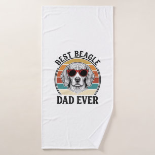 Best Beagle Dad Ever Vintage Beagle Shirt Design_1 Bath Towel