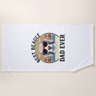 Best Beagle Dad Ever Vintage Beagle Shirt Design_1 Beach Towel
