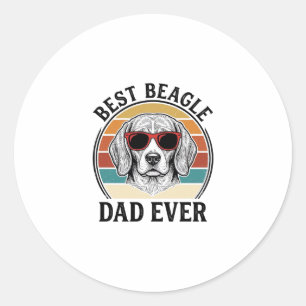 Best Beagle Dad Ever Vintage Beagle Shirt Design_1 Classic Round Sticker