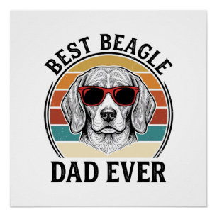 Best Beagle Dad Ever Vintage Beagle Shirt Design_1 Poster