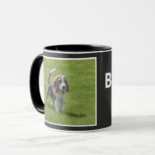Best Beagle Dog Dad For Him Photo Black Coffee Mug