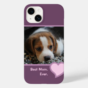 BEST BEAGLE MOM EVER PINK PURPLE PET DOG PHOTO  Case-Mate iPhone 14 CASE