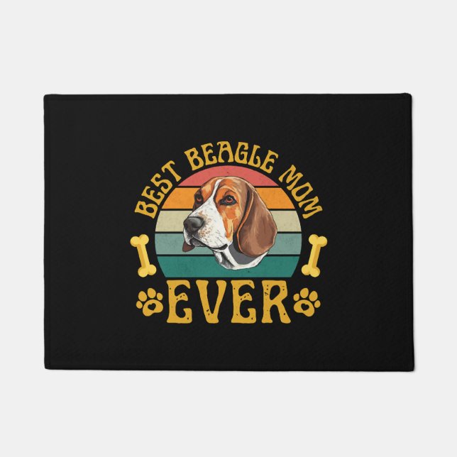 Best Beagle Mum Ever, Funny Beagle Dog Canine Doormat (Front)