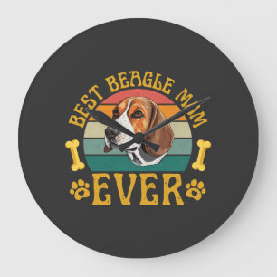 Best Beagle Mum Ever, Funny Beagle Dog Canine Large Clock