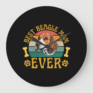 Best Beagle Mum Ever, Funny Beagle Dog Canine Large Clock