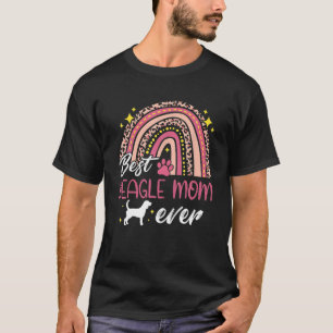 Best Beagle Mum Ever Rainbow Leopard Print Dog Mam T-Shirt
