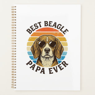 Best Beagle Papa Ever Vintage Dog Dad Shirt Design Planner