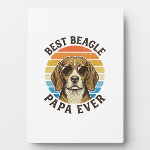 Best Beagle Papa Ever Vintage Dog Dad Shirt Design Plaque