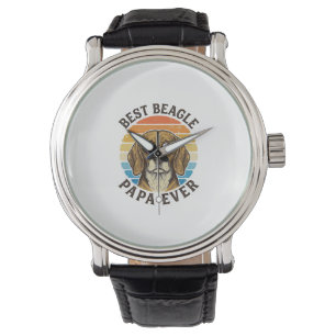 Best Beagle Papa Ever Vintage Dog Dad Shirt Design Watch