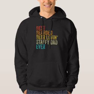 Best Bearded Beer Lovin Staffy Dad Pet  Dog Owner Hoodie