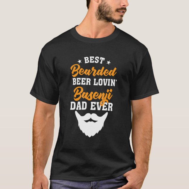 Best Bearded Beer Lovin' Whippet Dad Dog Humor T-Shirt (Front)