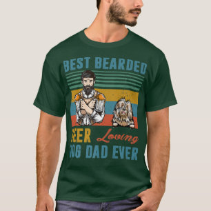 Best Bearded Beer Loving Dog Dad Ever Old English T-Shirt