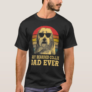 Best Bearded Collie Dad Ever Dog  Retro Vintage T-Shirt