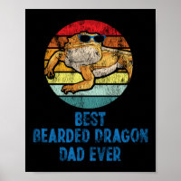 Best Bearded Dragon Dad Ever Retro Vintage Sunset
