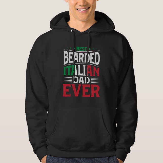 Best Bearded Italian Dad Ever Italian Roots Flag H Hoodie (Front)