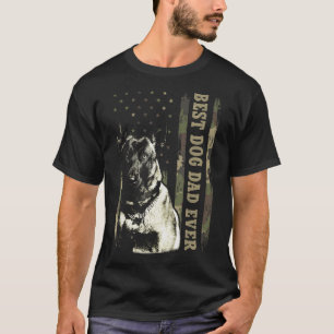 Best Belgian Malinois Dad Ever Shirt, Camo USA Fla T-Shirt