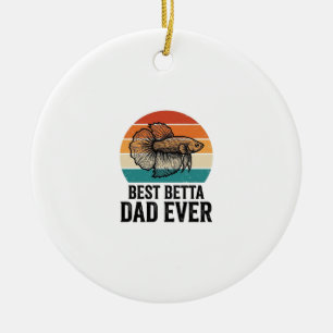Best Betta Dad Ever Vintage Fish Design_1 Ceramic Tree Decoration